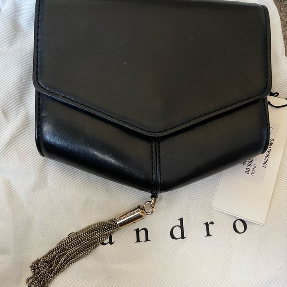Sandro black chain shoulder bag - Picture 2 of 5